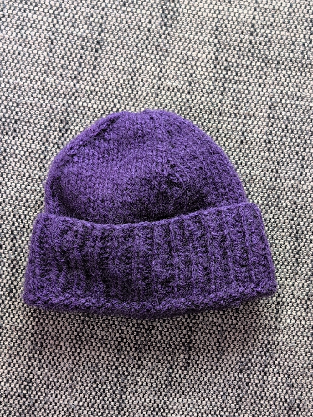 Kids Purple Knit Beanie Hat - Cozy Winter Accessory